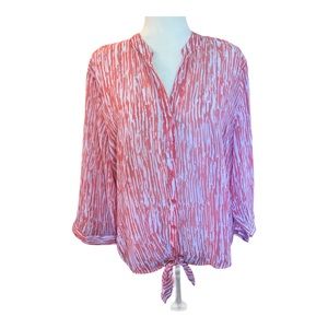 Chico’s Coral Color Front Tie Blouse